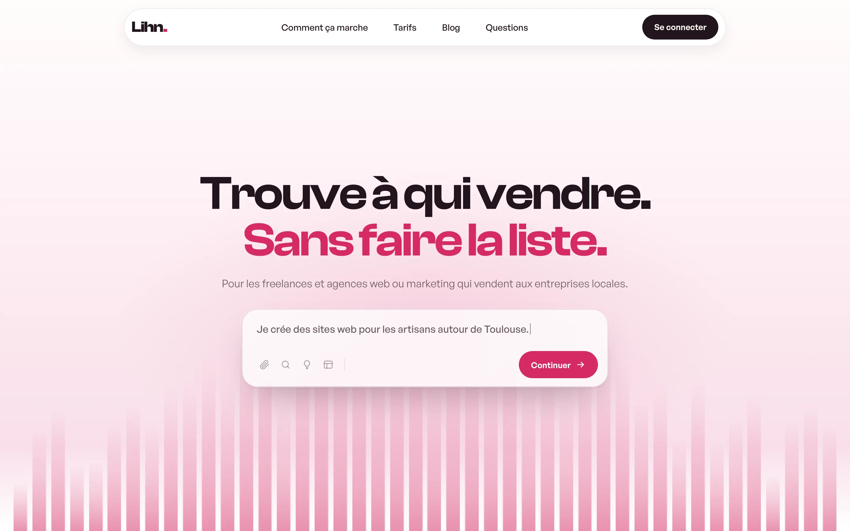 Page d'accueil du site Lihn
